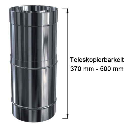 Edelstahl Ofenrohr doppelwandig DW 150 mm Kamin Ofen Rauchrohr isoliert 30 mm - Bild 13 von 58