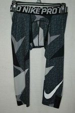 Nike Pro Cool Boy's Black/Multi 3/4 Printed Training Tights 850429-010 Size L/XL
