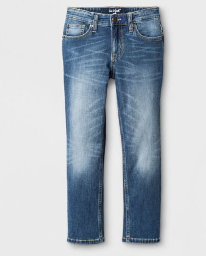 Cat & Jack Boys Jeans Skinny Size 12 Husky stretch with adjustable waist New