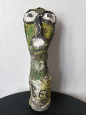 Jaber Sculpture Totem vert 2005Art Brut Outsider Piece rare
