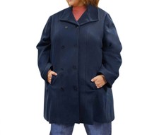 On The Plus Side Long Sleeve Peacoat - Plus Size In Navy