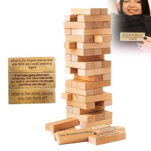 Naughty Tower Stacking Wooden Block Game For Grown Ups –Couple Questions☆ J3W3 - Picture 2 of 7