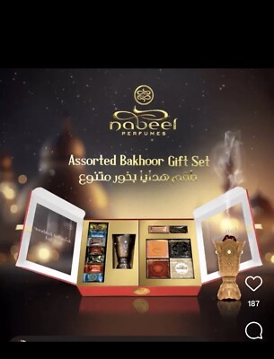 Bakhoor Geschenkset von Nabeel Parfums, 4 x 40g Bakhoor. 54 Mini Bakhoor. 1 Halter