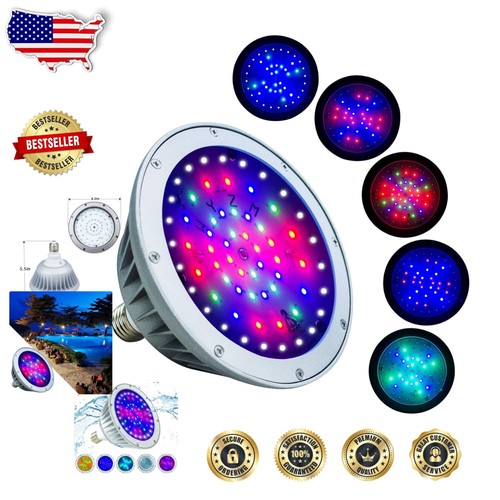 Energy Efficient 120V RGBW LED Pool Light - Fits Most Pentair & Hayward Fixtures