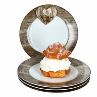 4Er Set Herz Chalet Kuchenteller Dessert-Teller FrüHstüCk Porzellan Ritzenhoff