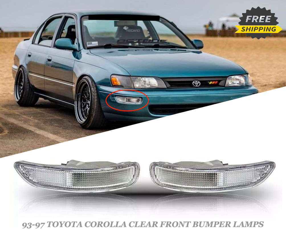 For 1993-1997 Toyota Corolla Black Corner Turn Signal Light Side Lamp Left&Right