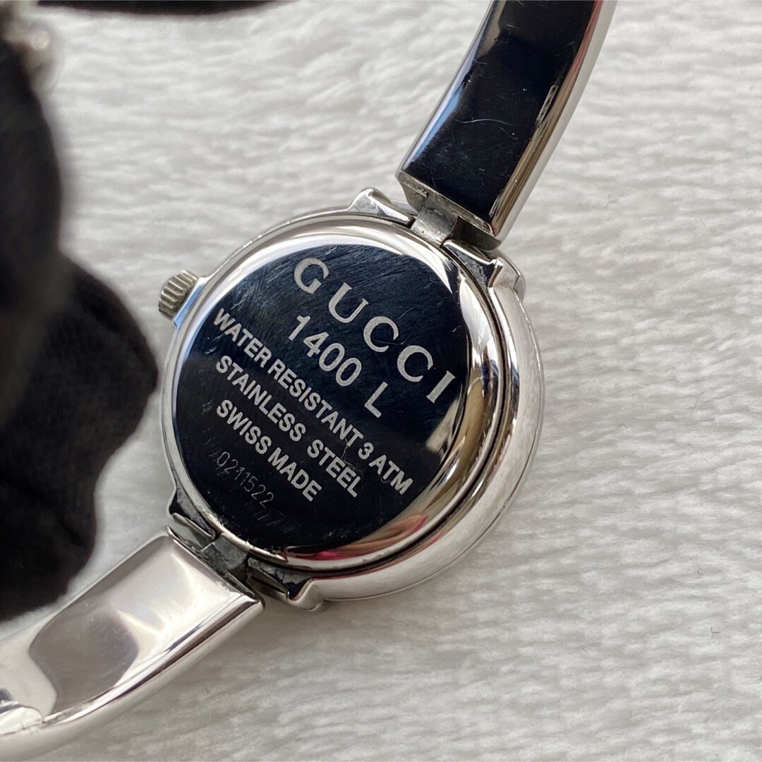 GUCCI 1400L Watch Silver White Shell Dial QZ Women's Bangle GUCCI 1400L Watch Silver White Shell Dial QZ Women's Bangle