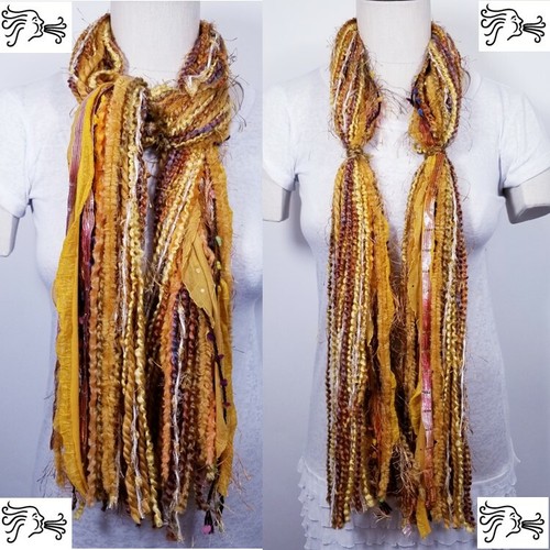 Women Yarn Tied Scarf 60" Long Handcrafted Warm Winter Wrap Circle Loop Chunky - Picture 82 of 85