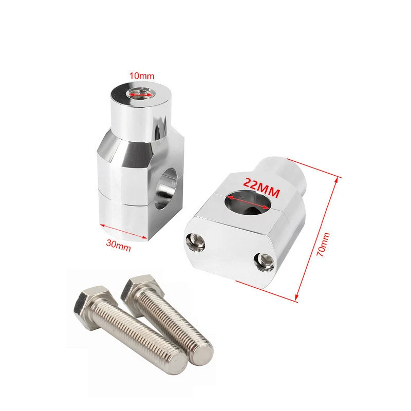 Chrome Motorcycle 7/8" 22mm Handlebar Riser Clamp For Harley Honda Suzuki Yamaha - Image 2 of 4