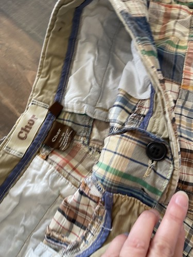 Chor Plaid Patchwork Shorts Men Size 34 Madras Bermuda -READ - Picture 4 of 18