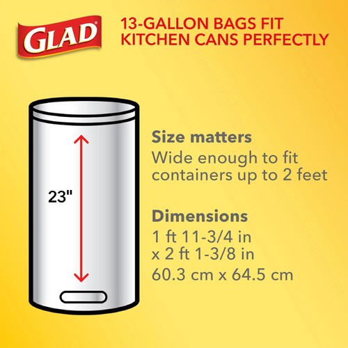 Glad Tall Küche Kordelzug grau Müllsäcke - ForceFlex Plus mit, Zitrone 120ct - Bild 2 von 9
