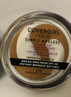 Covergirl Simply Ageless Foundation improved Formula 270-Toasted Almond, 12g NEW