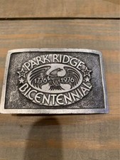 Vintage Park Ridge BiCentennial Metal Belt Buckle by Ray Lundgren