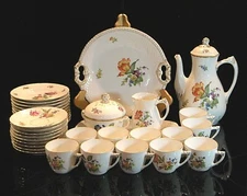 Vintage 1948-51 MCM Bing & Grondahl "Saxon Flower" (White) Coffee & Cake Service
