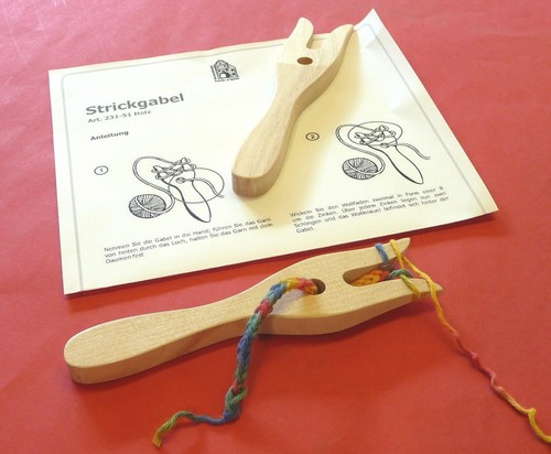 2 Stück Strickgabel Aus Holz - DIY Strickwerkzeug Für Kinder & Erwachsene