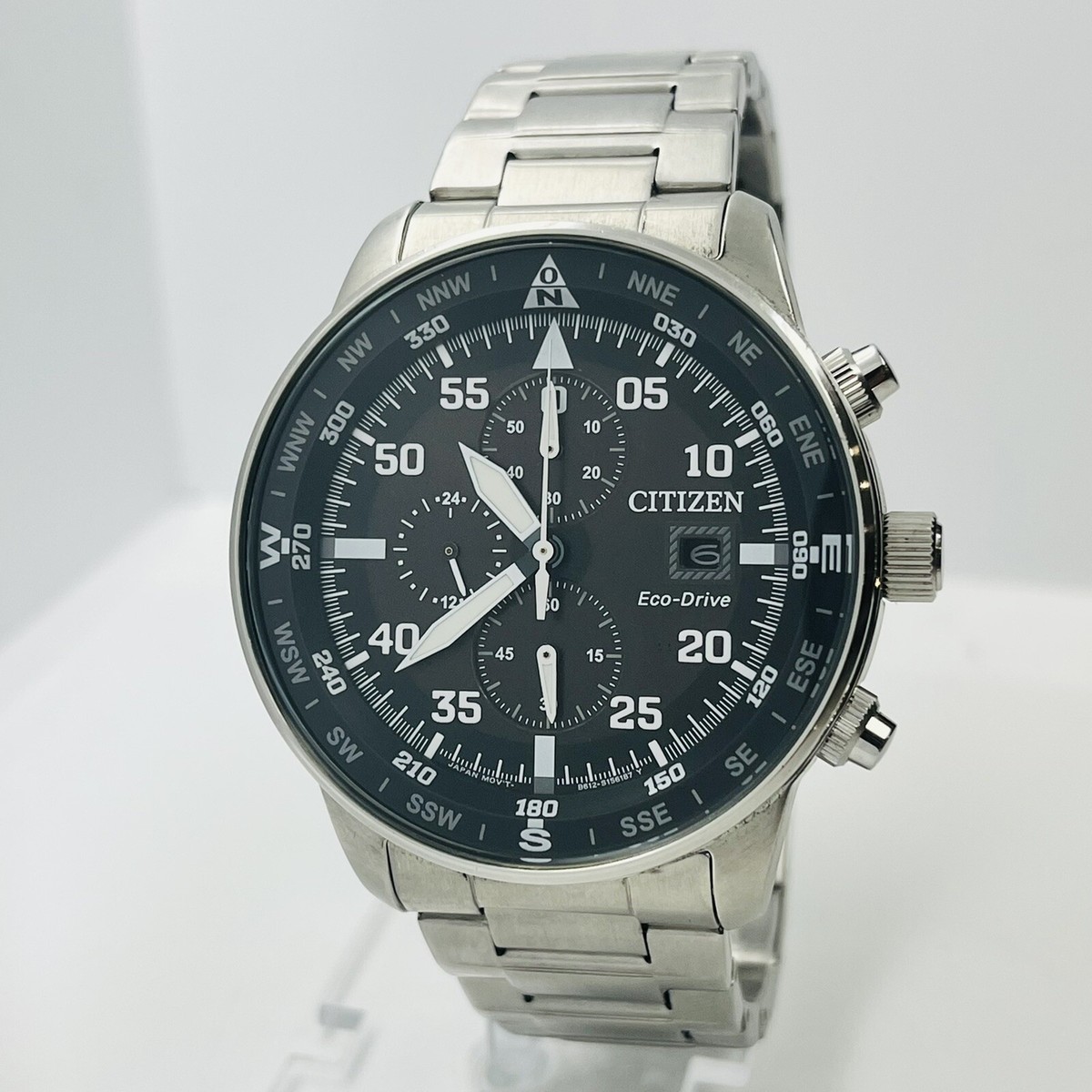 Citizen Aviator Men's Chronograph Eco-Drive Silver Steel