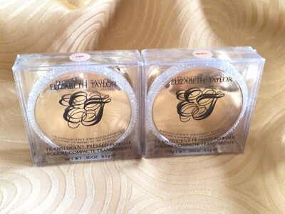 Elizabeth Taylor Translucent Pressed Powder Compact W/Mirror Light or Medium NIB