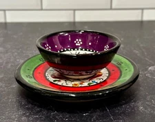 TURKISH CERAMIC BOWL SET OF 2 - Multi Size - Red - Handmade READ