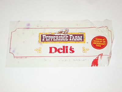  VINTAGE 1980'S PEPPERIDGE FARM DELI'S FROZEN FOOD SUPERMARKET AD  WINDOW CLING 