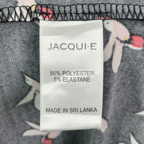 Jacqui-E Wrap Dress Womens Medium Black Dove Bird Print 3/4 Sleeve Knee Length - Picture 8 of 11