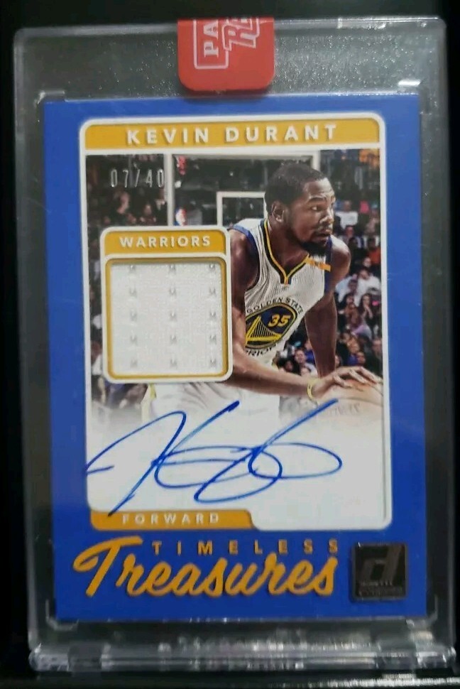2017-18 Donruss Timeless Treasures #TT-KD Kevin Durant GU Jersey AUTO 7/40