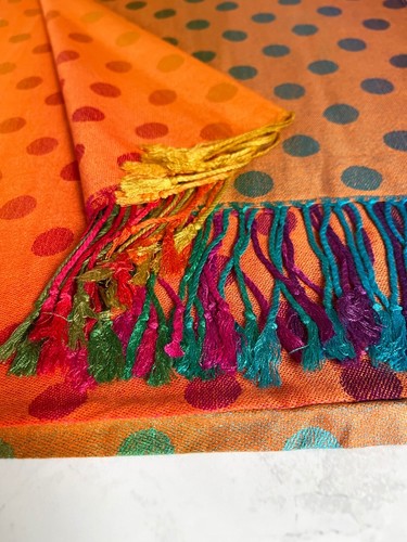 Ladies Long Bright Rainbow Multi Colour Bubble Dots Scarf Pashmina Shawl Scarves - Picture 82 of 175