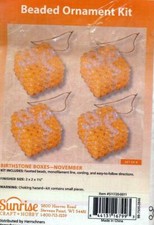 NEW HERRSCHNERS BIRTHSTONE BOXES NOVEMBER BEADED ORNAMENT KIT MAKES 4
