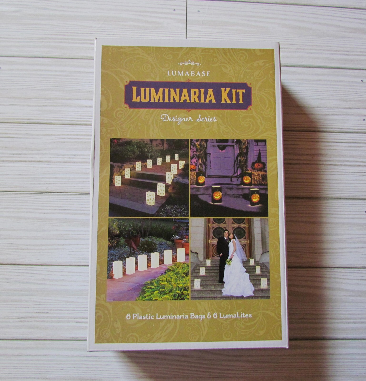 Lumabase Designer Series Luminaria Kit with Tombstones and Plastic Bags for Halloween Decor