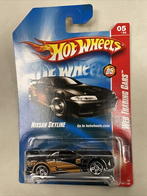 Hot Wheels Nissan Skyline 2007 Web Trading Cars Black/Gold HTF