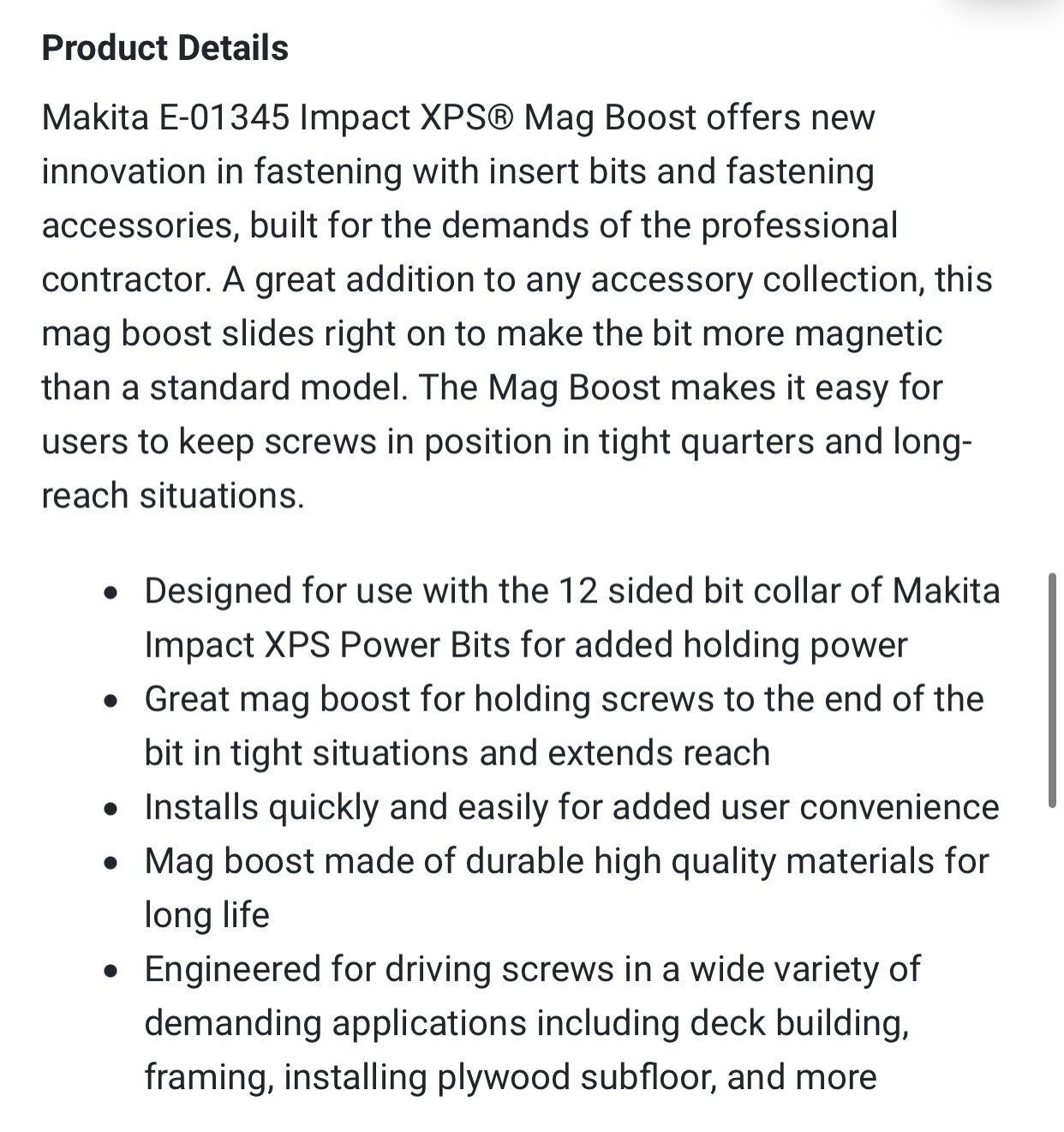 Tool Makita E-01345 Impact XPS Mag 