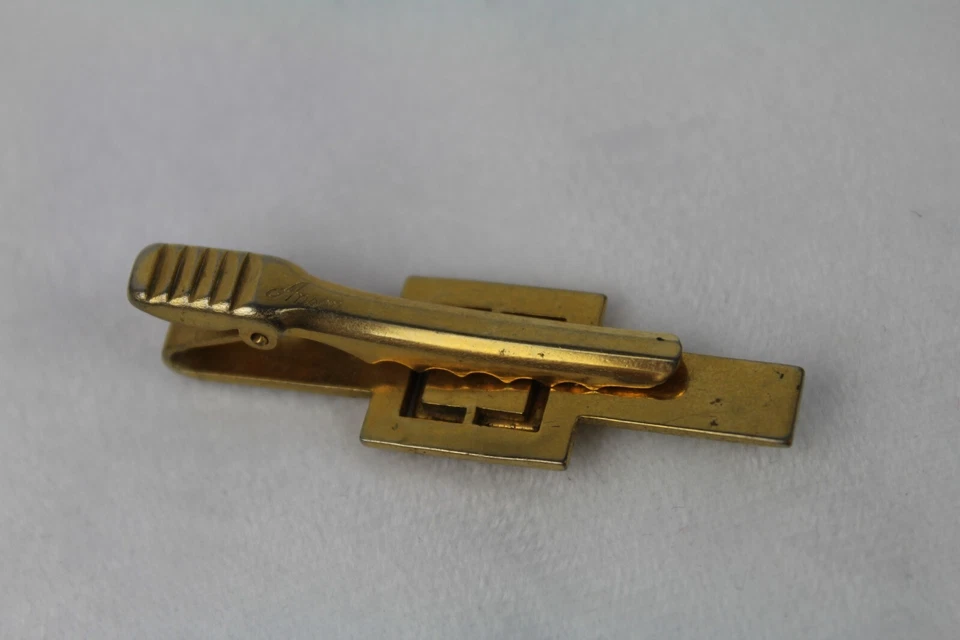 Juego de gemelos y barra de corbata de ónix rellenos de oro 12k Anson de colección - paquete original Foto 3 de 4