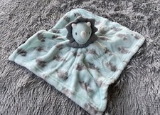 Triceratops Dinosaur Personalized Embroidered Light Blue Lovey Baby Blanket