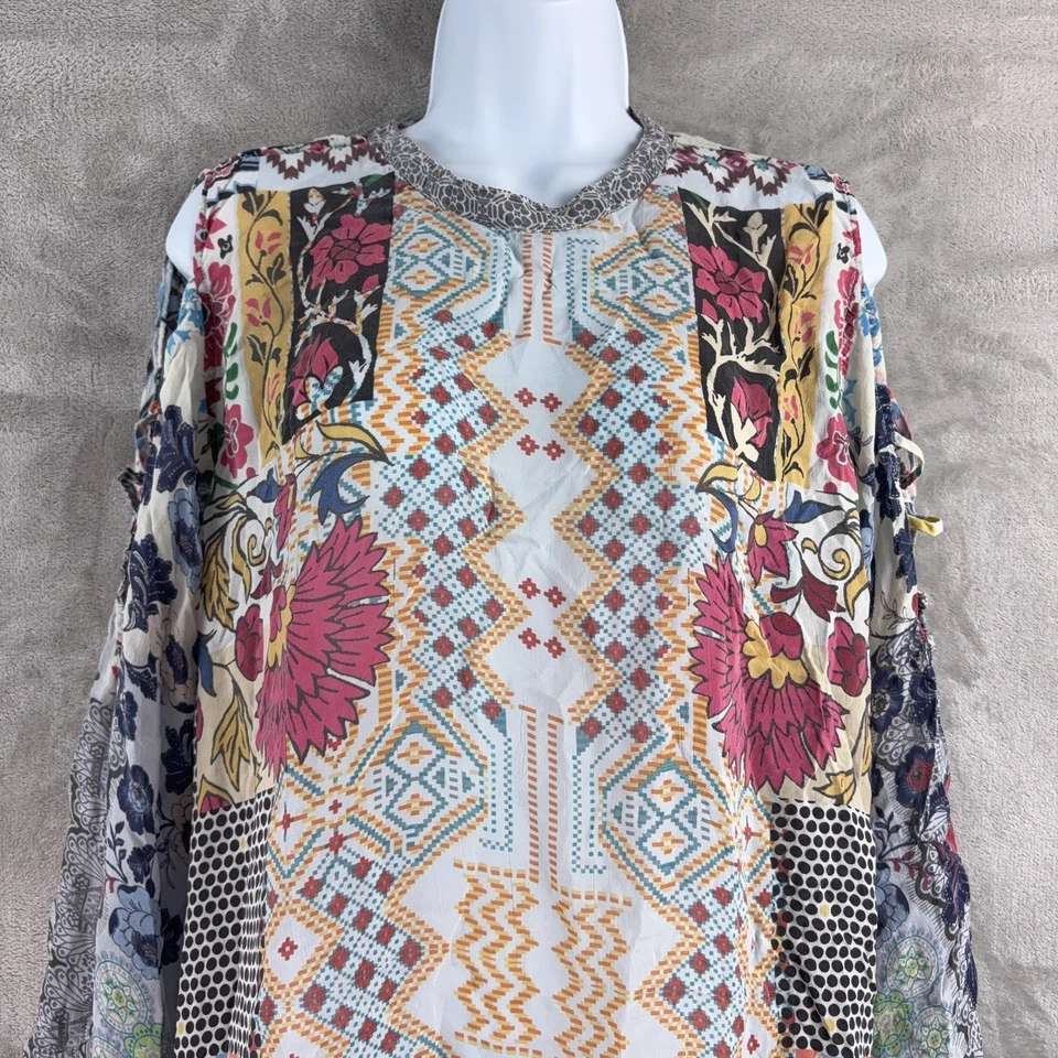 Johnny Was Cahil 连衣裙女式大号多色花卉束腰外衣懒人鞋 — 第 3/4 张图片