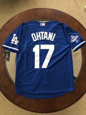 sNWT Shohei Ohtani Dodgers Men's Small Blue Away Jersey Stitched