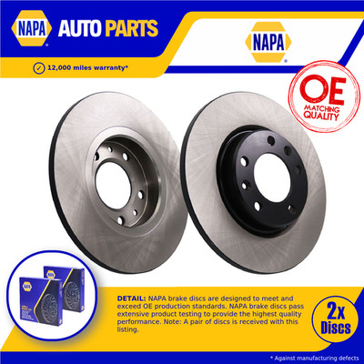 2x Brake Discs Pair Solid fits PEUGEOT 508 Mk2 Rear 1.2 1.6 1.5D 2018 on 268mm