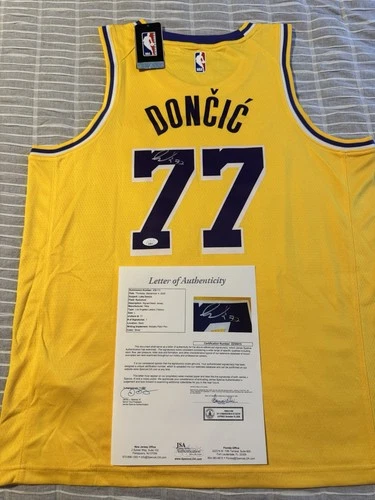 LUKA DONCIC SIGNED NIKE JERSEY JSA COA LOA AUTHENTIC AUTO LOS ANGELES LAKERS NBA