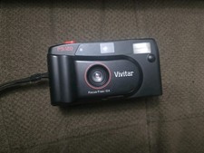 Vivitar PS:120 Focus Free DX 35mm Film Camera Black w/ Strap Zip Bag Case