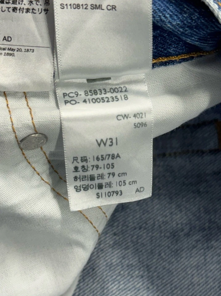 Bermudas Levi’s 501 Denim Mujer Talla 31 Azul Patinador Retro Botón Mosca Foto 3 de 4