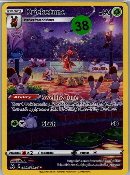 Kricketune GG02/GG70 Holo Crown Zenith Galarian Gallery Pokemon NM