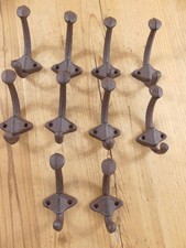 10 Cast Iron Rustic U-Shape Hooks Coat Hat Sweater Towel Bathroom Kitchen Cups
