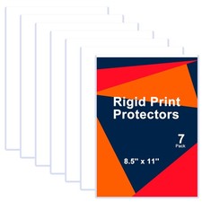 7 Pack Rigid Print Protectors 8.5x11 Inch Waterproof Plastic Sheet Protectors