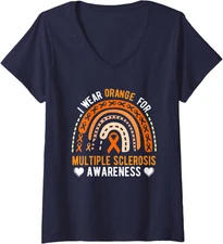 Multiple Sclerosis Awareness Month I Wear Orange Ladies' V-Neck Tshirt