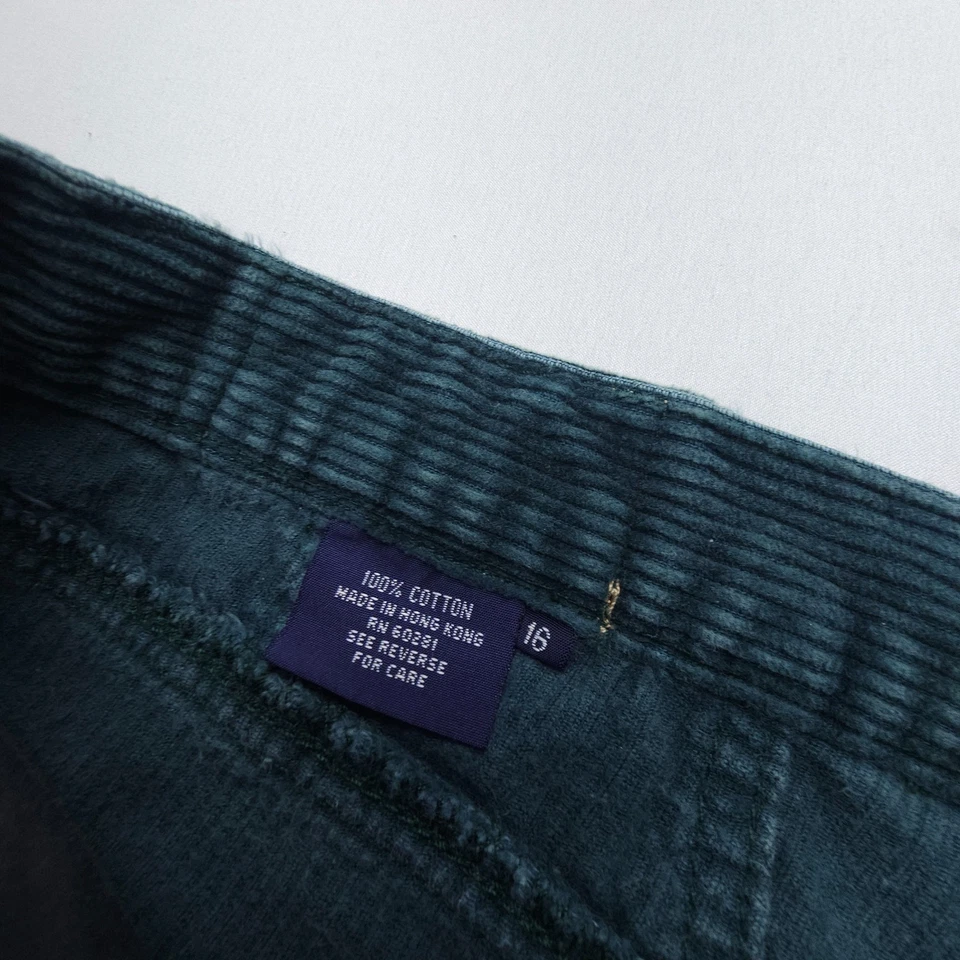 Vintage Cherokee Corduroy Mom Jeans / Pants Womens 16 Green High Rise Retro 90s - Image 4 of 4