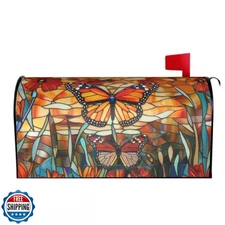 Giwawa Stained Glass Monarch Butterfly Magnetic for Fall Mailbox 