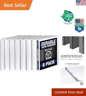 8 Eco-Conscious 3-Ring Binders with Lay-Flat Design - Perfect for Organization