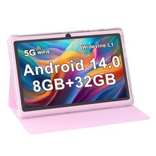 ZZB 7 inch Tablet Android 14, 8GB RAM 5GB Expandable 32GB ROM Tablets Pink