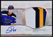 2021-22 UD The Cup Exquisite Rookie Auto Patch Horizontal Scott Perunovich 25