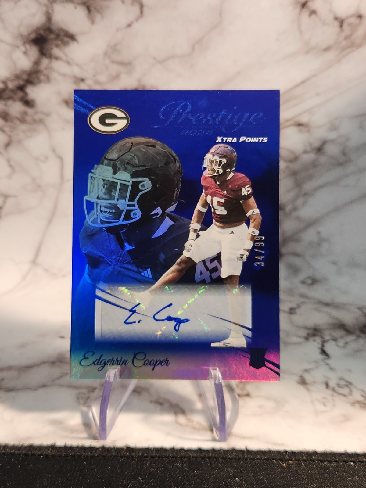 2024 Prestige - Blue Xtra Points Rookie Auto #333 Edgerrin Cooper /99 (RC)