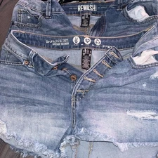 Rewash High Rise Denim Shorts Distressed 2 Pair Pre-Owned. Size 11/30. READ