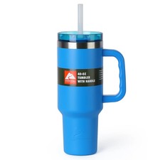 OZARK TRAIL Stainless Steel Tumbler 40 oz With Handle Blue Free Shipping!!!